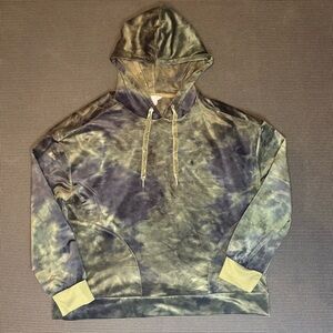 Green Velour Tie Dye Hoodie